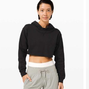 lululemon all yours cropped hoodie - size 6 - black